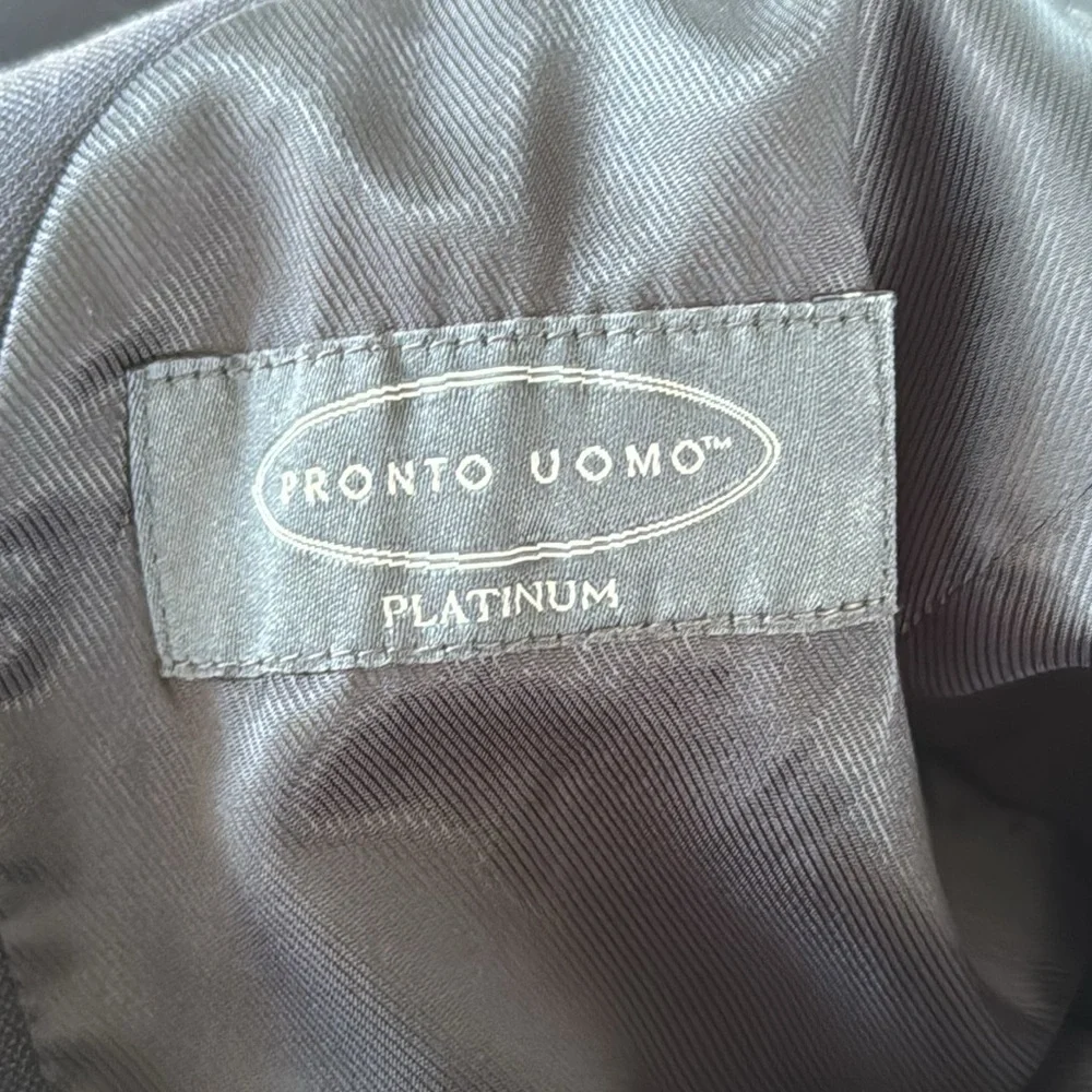 Pronto Uomo Platinum navy blue wool double button blazer jacket size 40 regular